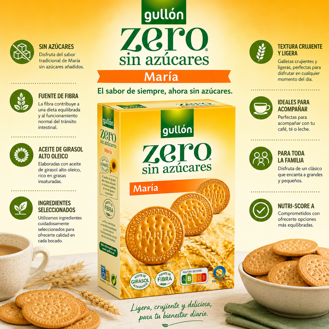 Gullon Maria Sugar free Biscuits - 400 gm
