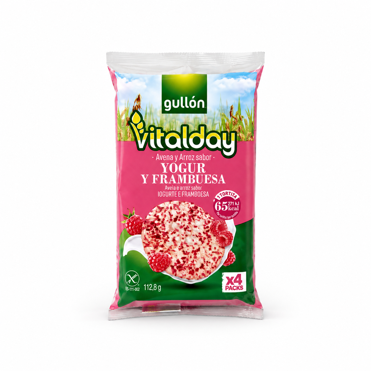 Gullón Vitalday Oat & Rice Cakes Yogurt & Raspberry  - 112.8  gm