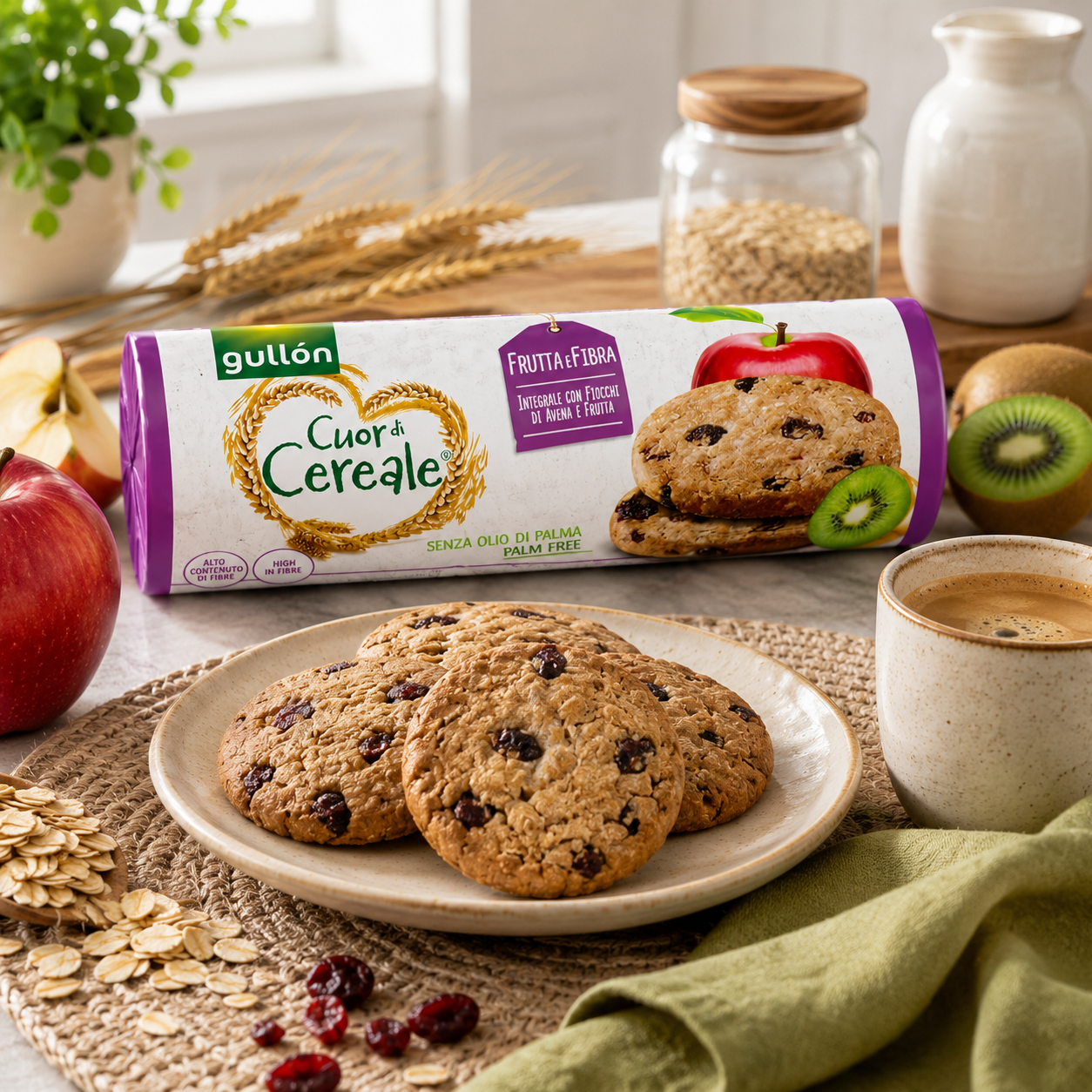 Gullón Whole Grain Fruit & Oat Cookies - 300 gm
