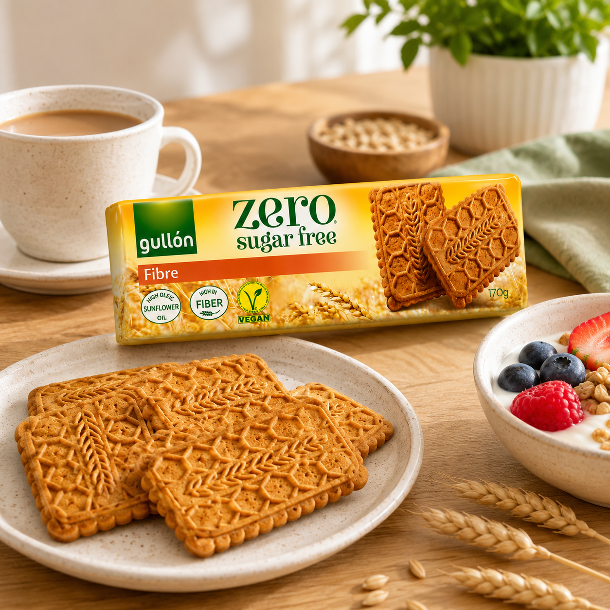 Gullón Zero Sugar Free Fibre Biscuits - 170 gm