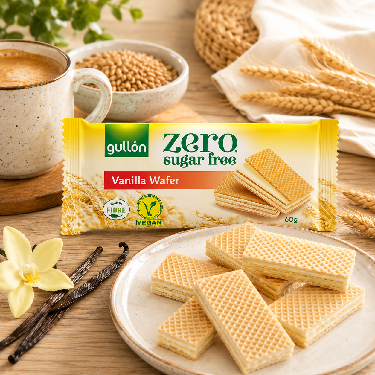 Gullón Zero Sugar Free Vanilla Wafer – 60 gm