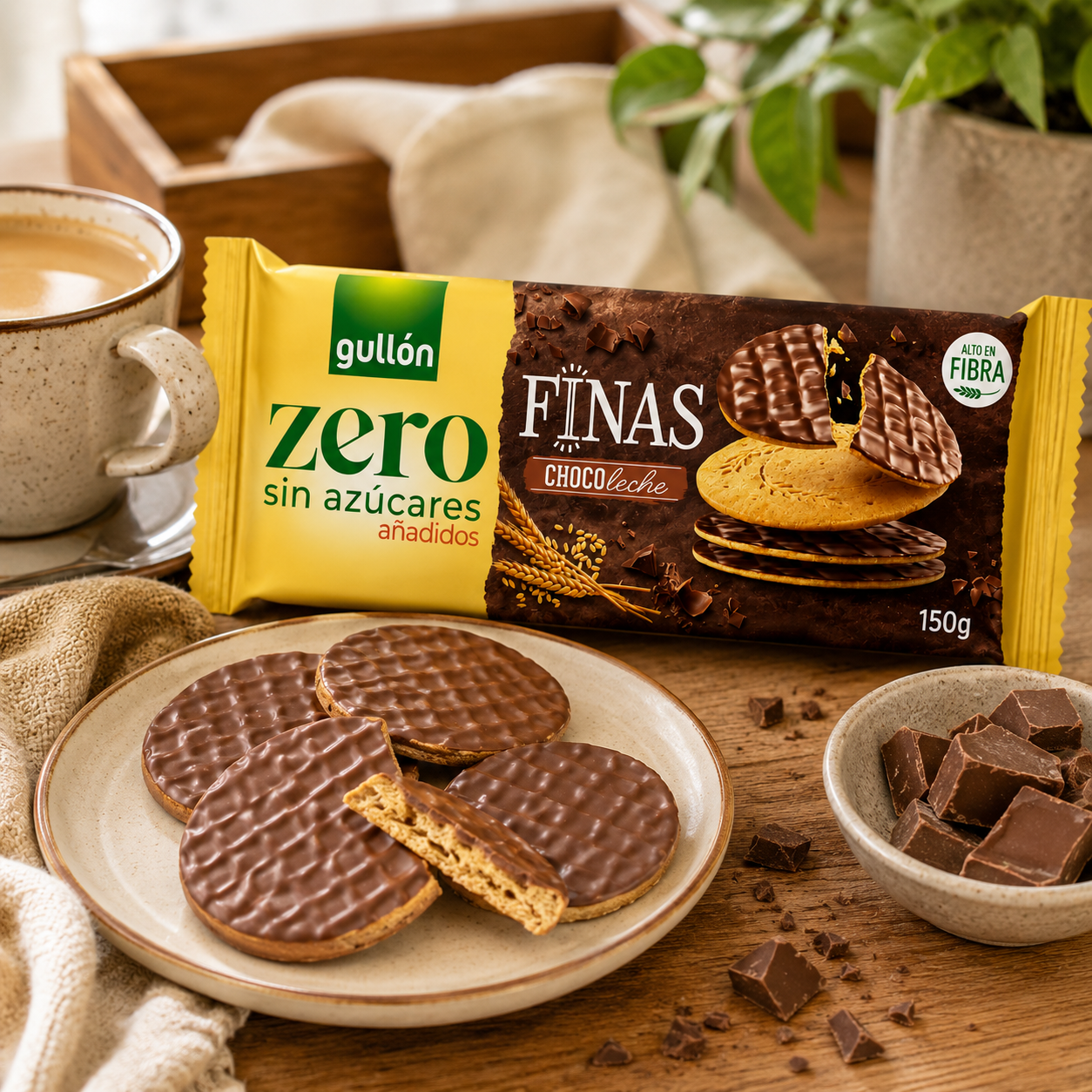 Gullón Zero Thins with Milk Chocolate  -150 gm
