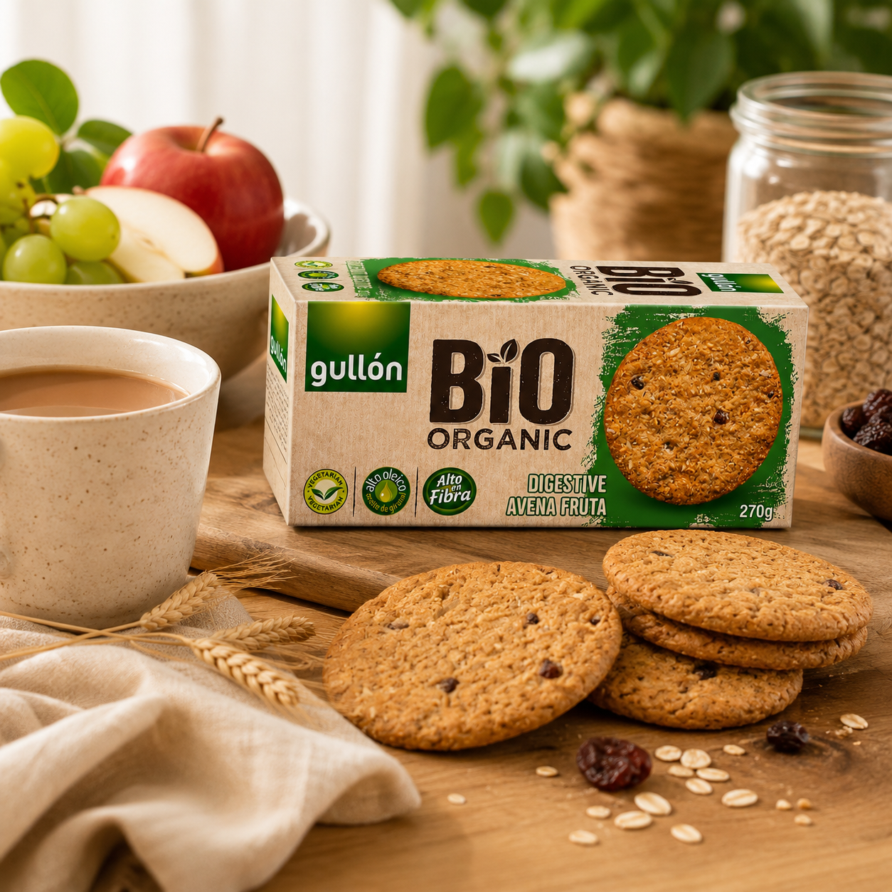 Gullon Bio Organic Oaty Fruit Digestive - 270 gm