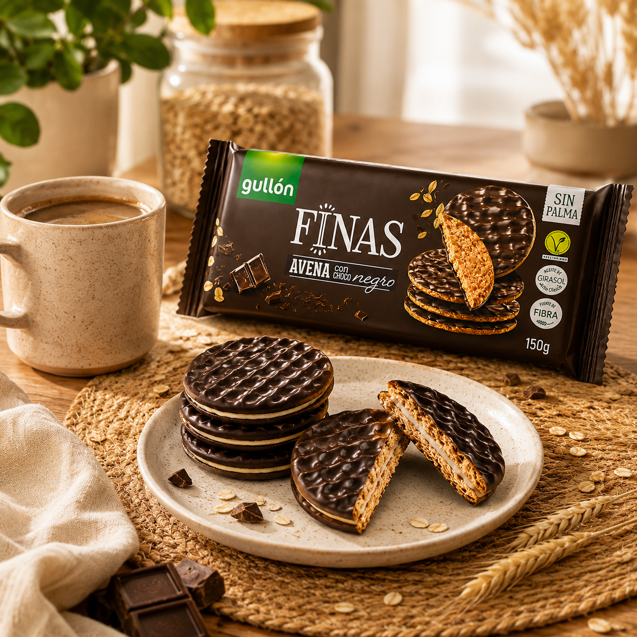 Gullón Thins Oat Dark Chocolate - 150 gm