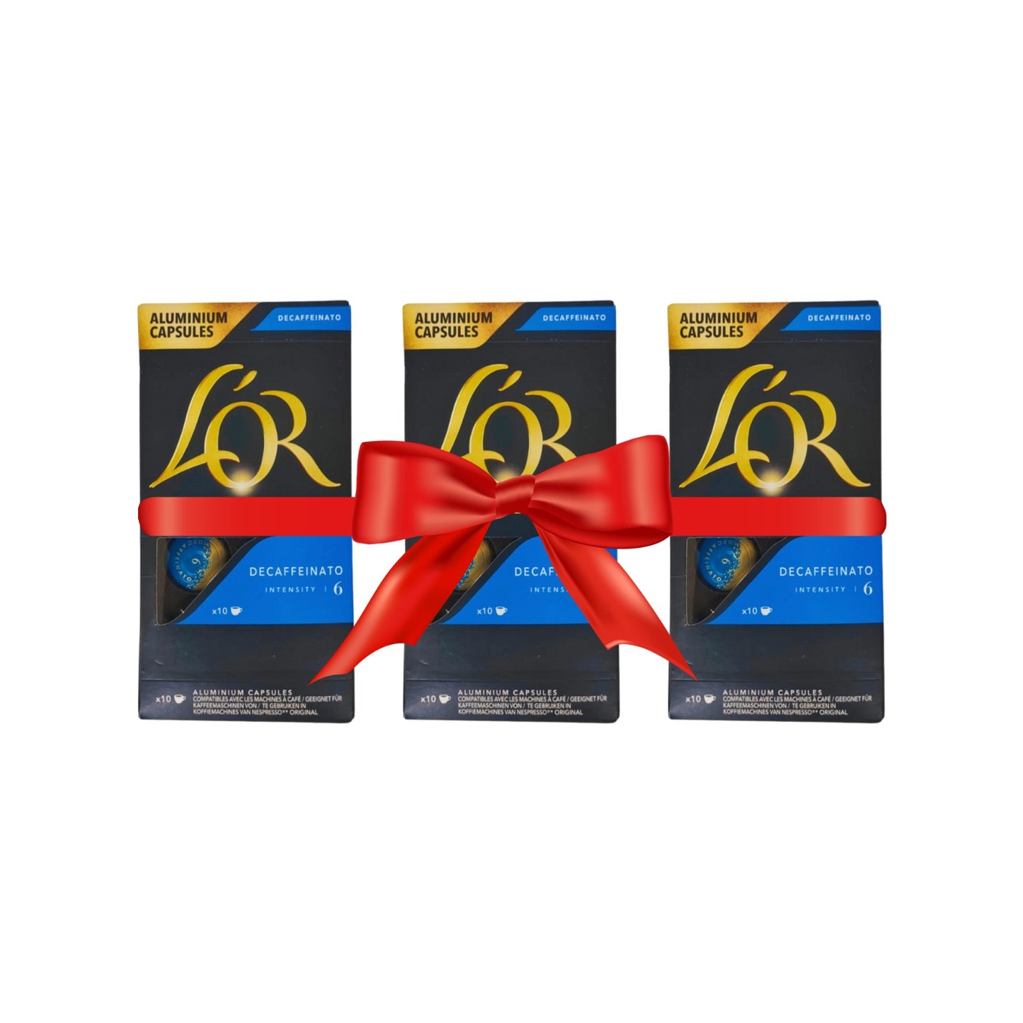 L'OR Aluminium Capsules Espresso Decaffeinatio - 10 Capsules - Pack of 3