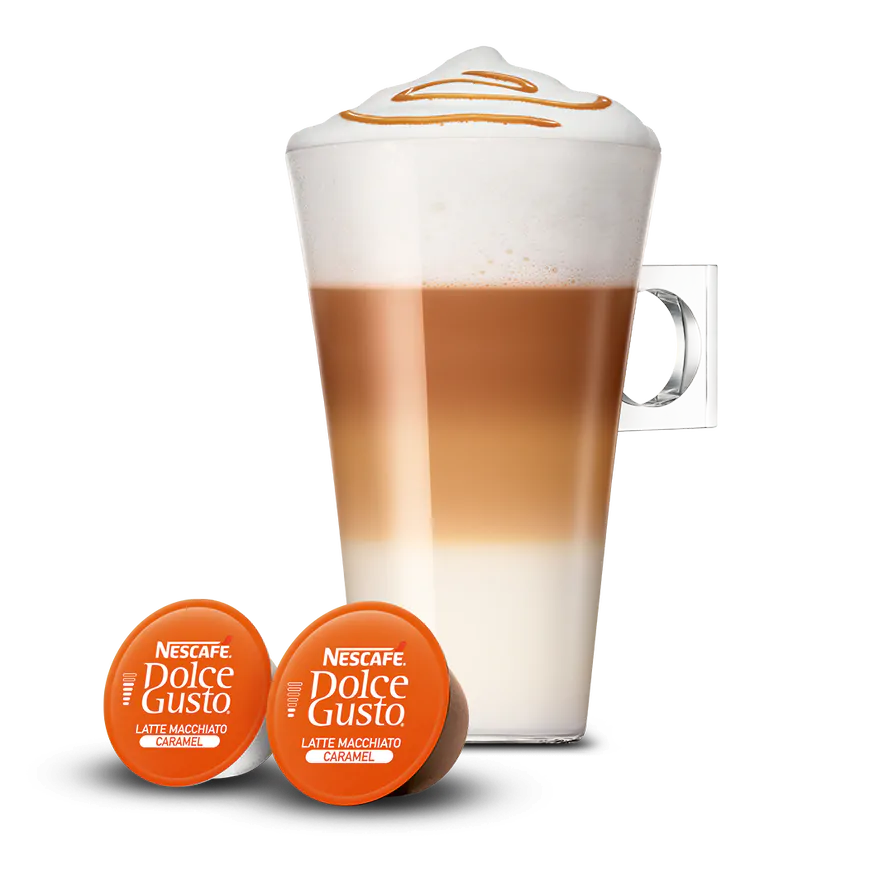 Nescafe Dolce Gusto Latte Macchiato Caramel 16 Capsules8 Cups The Coffee Hub 8336