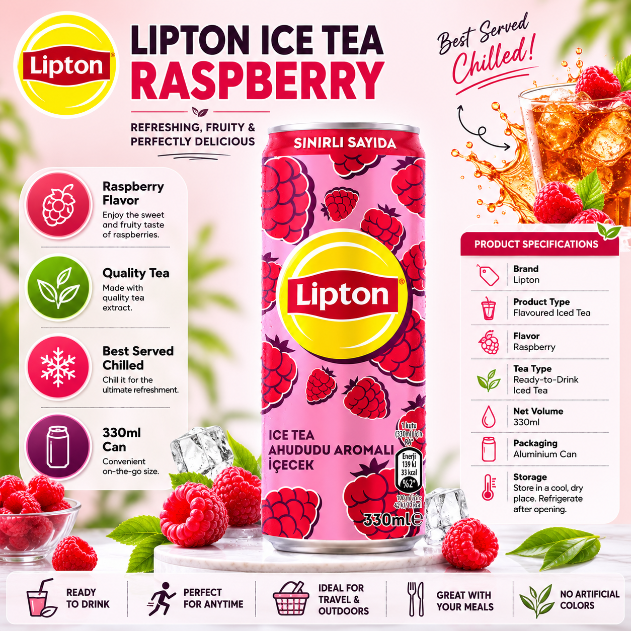 Lipton Ice Tea Raspberry – 330 ml