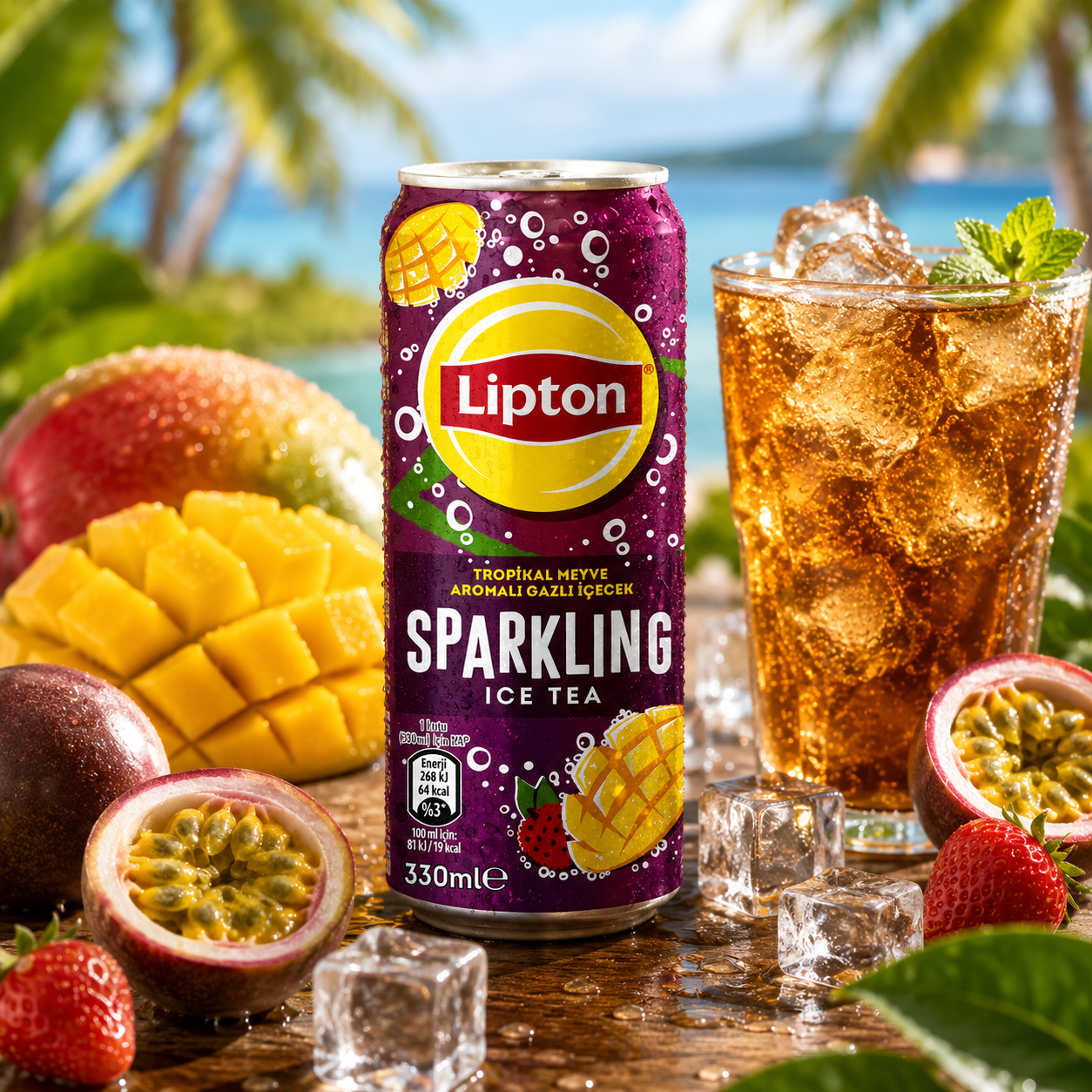 Lipton Sparkling Ice Tea Tropical Fruit – 330 ml