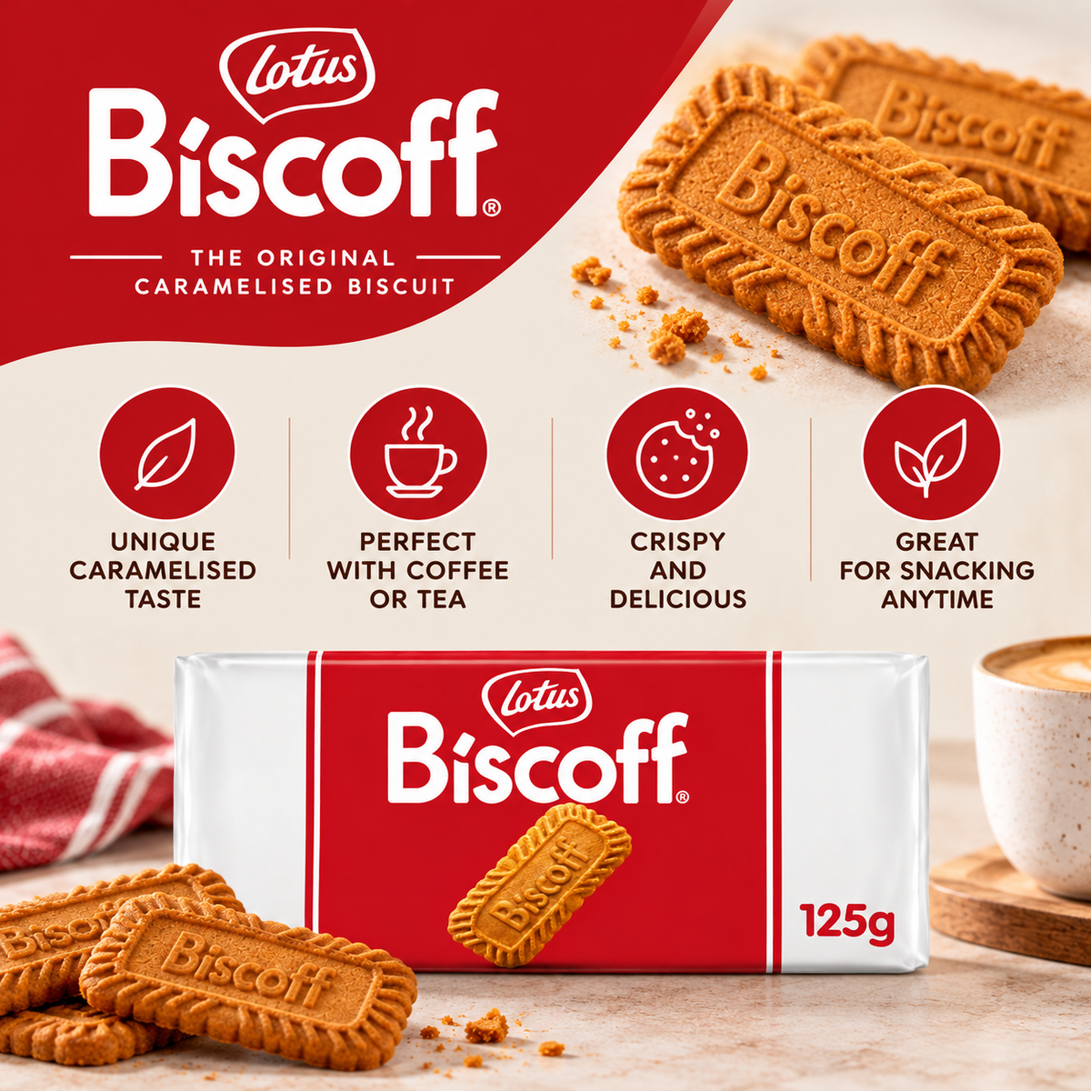 Lotus Biscoff Caramelised Biscuits – 125 gm