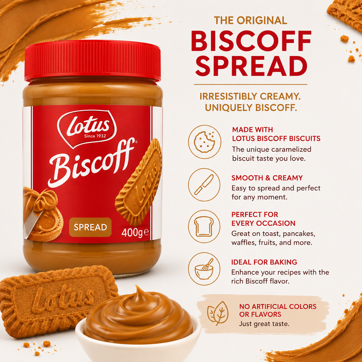 Lotus Biscoff Spread Creamy Cookie Butter – 400 gm