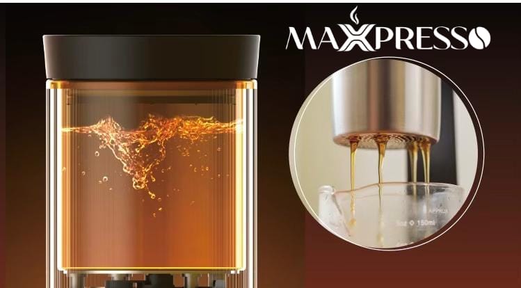 MaxxPresso Portable 2-in-1 Espresso Coffee Maker plus  M4 - Green - Complete Barista Kit with Travel bag