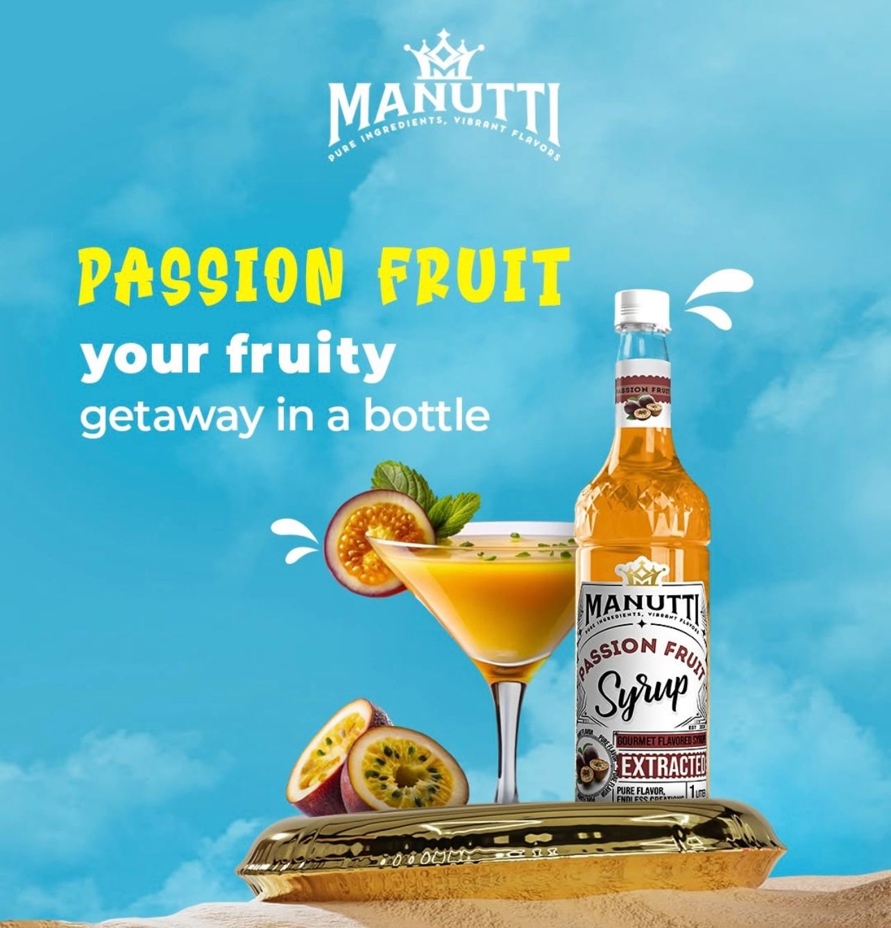 Manutti Passion Fruit  Syrup  -  1 L