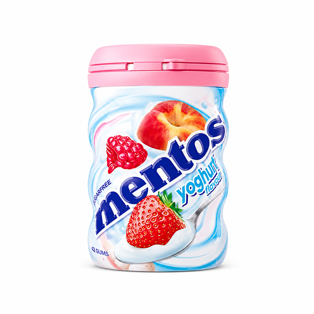 Mentos Yoghurt Strawberry Chewing Gum - Sugar Free - 90 gm