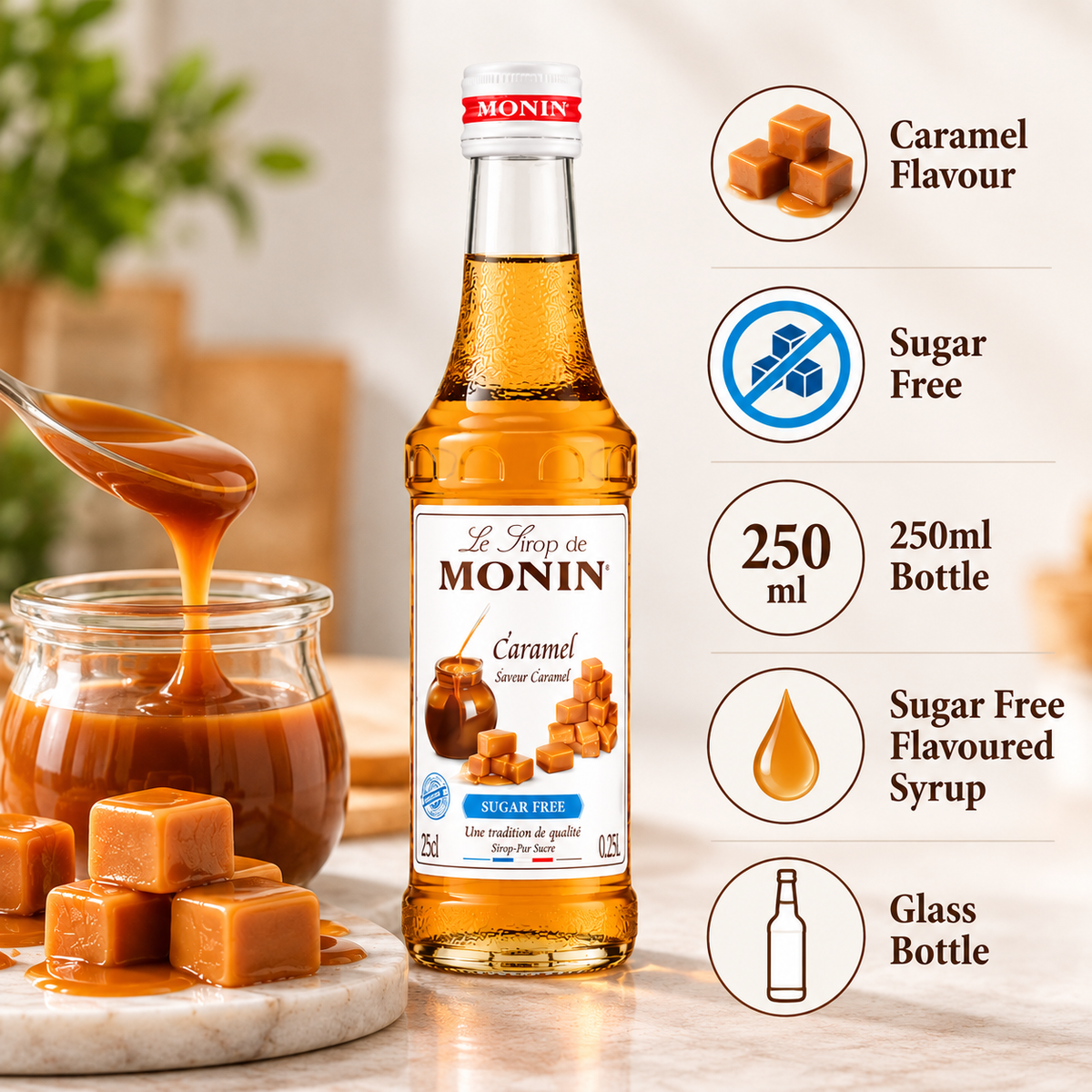 Monin Sugar Free Caramel -250 ml