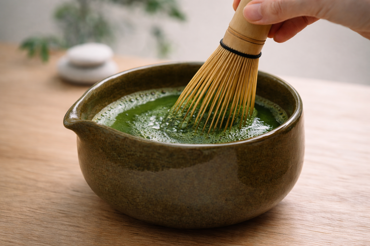 Handmade Matcha Bowl & Whisk Holder Set | Artisan Clay Ceramic | Olive Green | Made in Egypt - Default Title - Image 2 | Handmade in Egypt