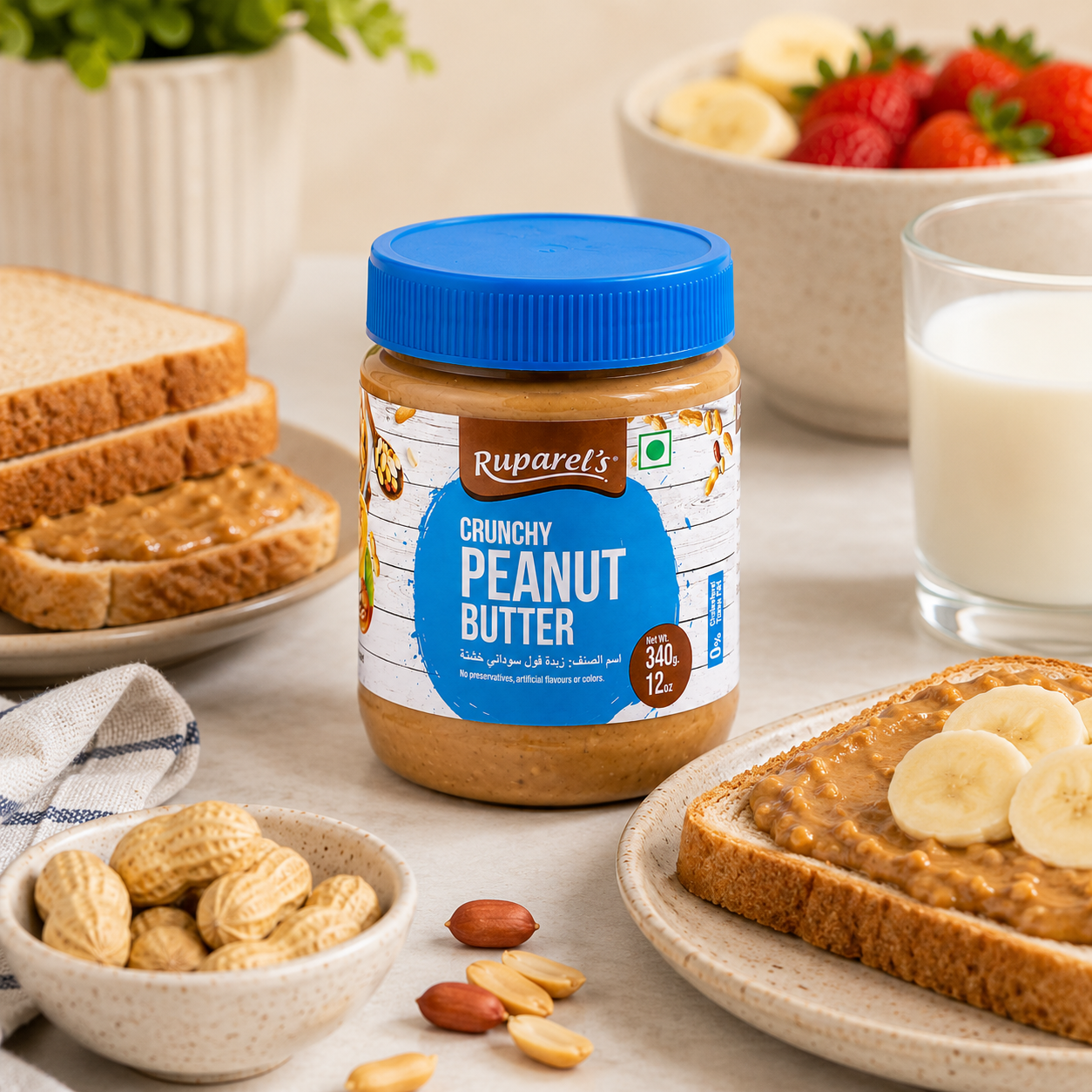 Ruparel's Crunchy Peanut Butter - 340 gm