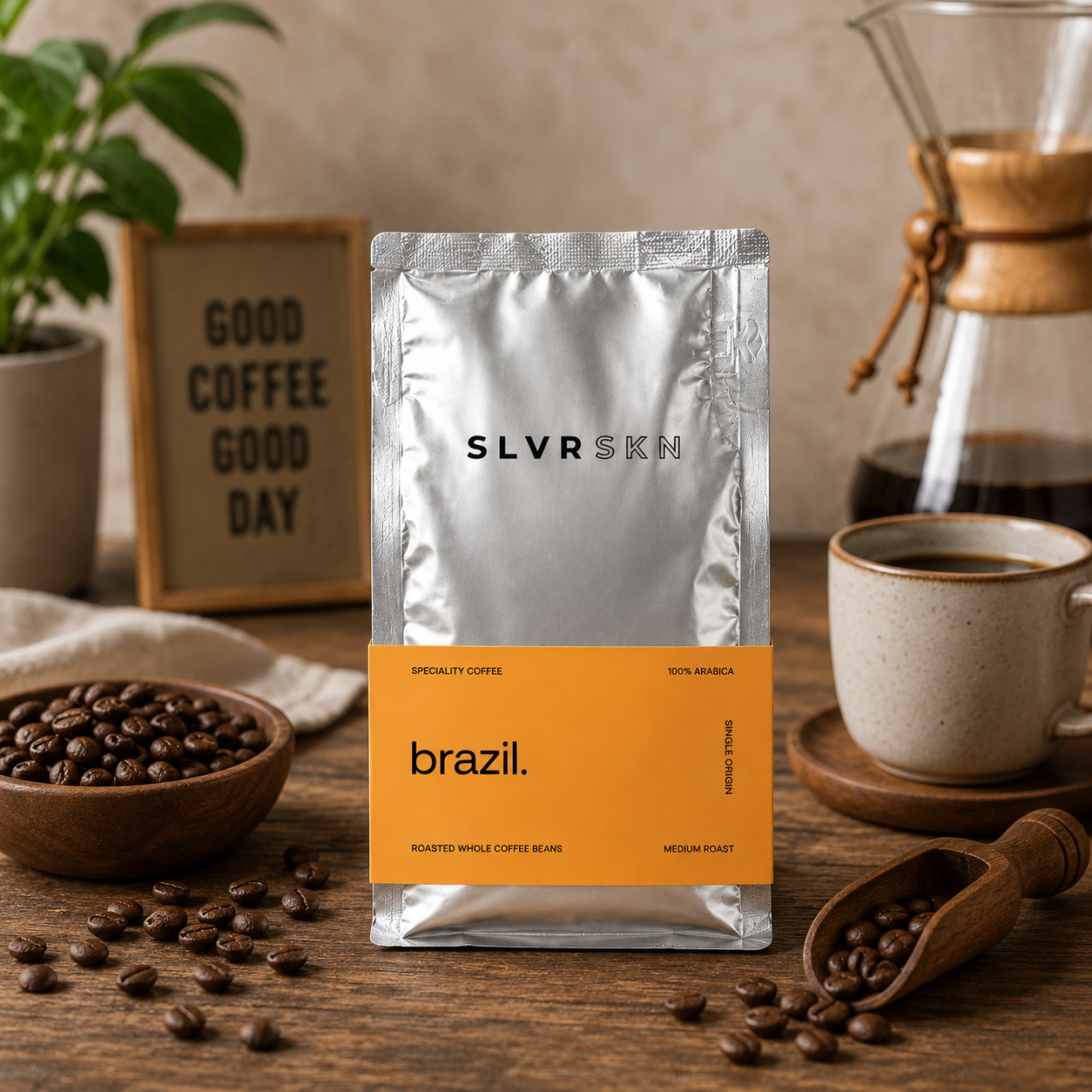 SLVRSKN Roasted Whole Beans - Brazil - 200 gm