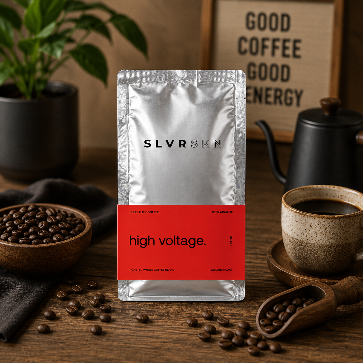 SLVRSKN Roasted Whole Beans - high voltage - 200 gm
