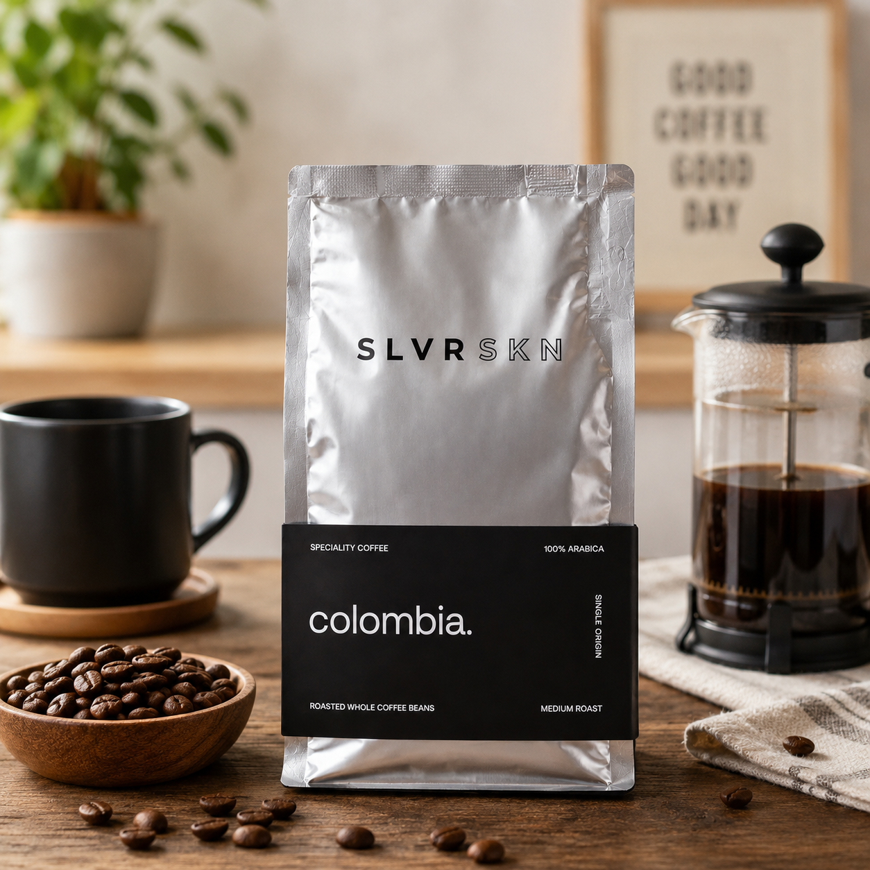 SLVRSKN Roasted Whole Beans - Colombia - 200 gm