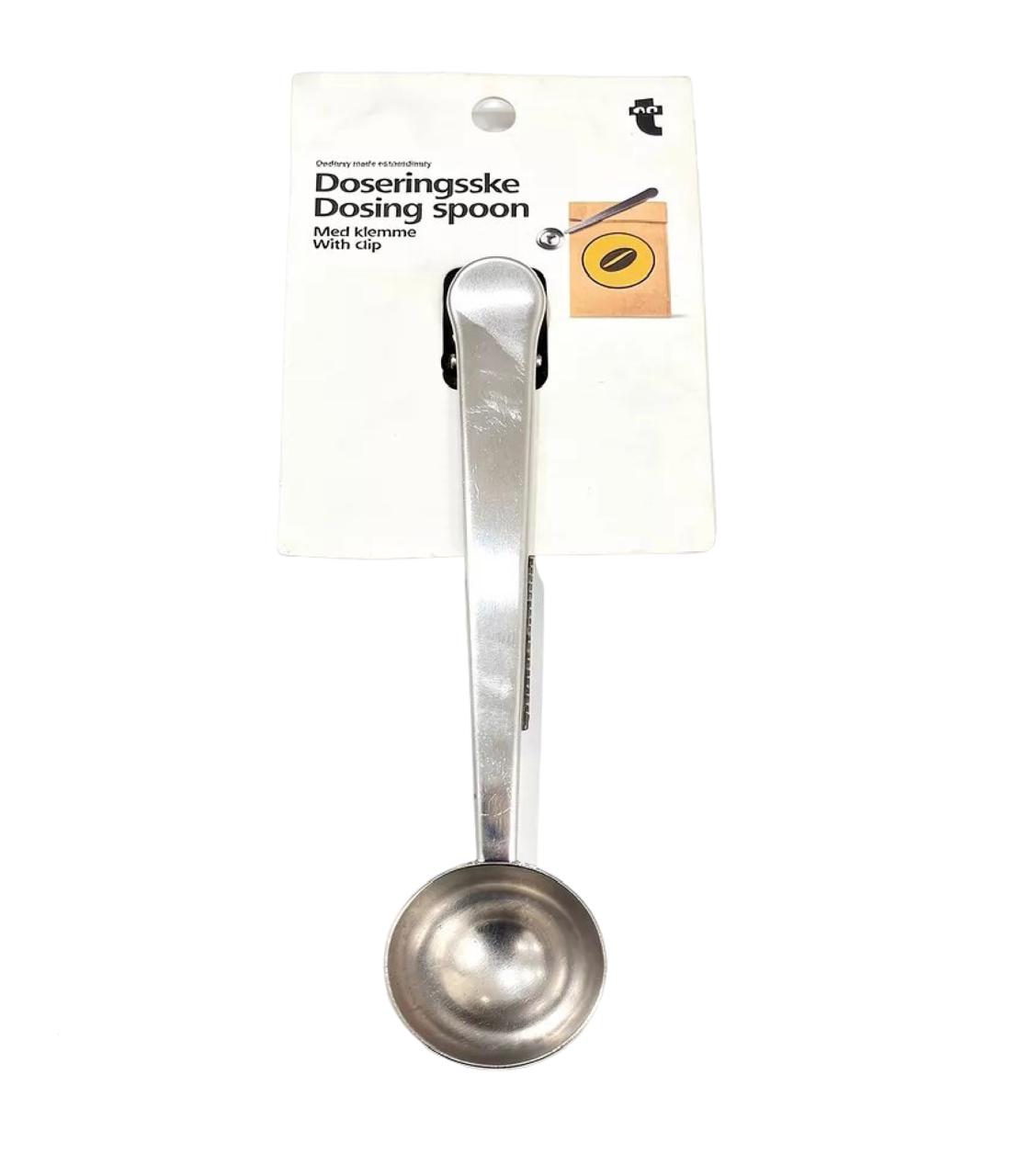 TMH Coffee Dosing Spoon with Clip -Silver