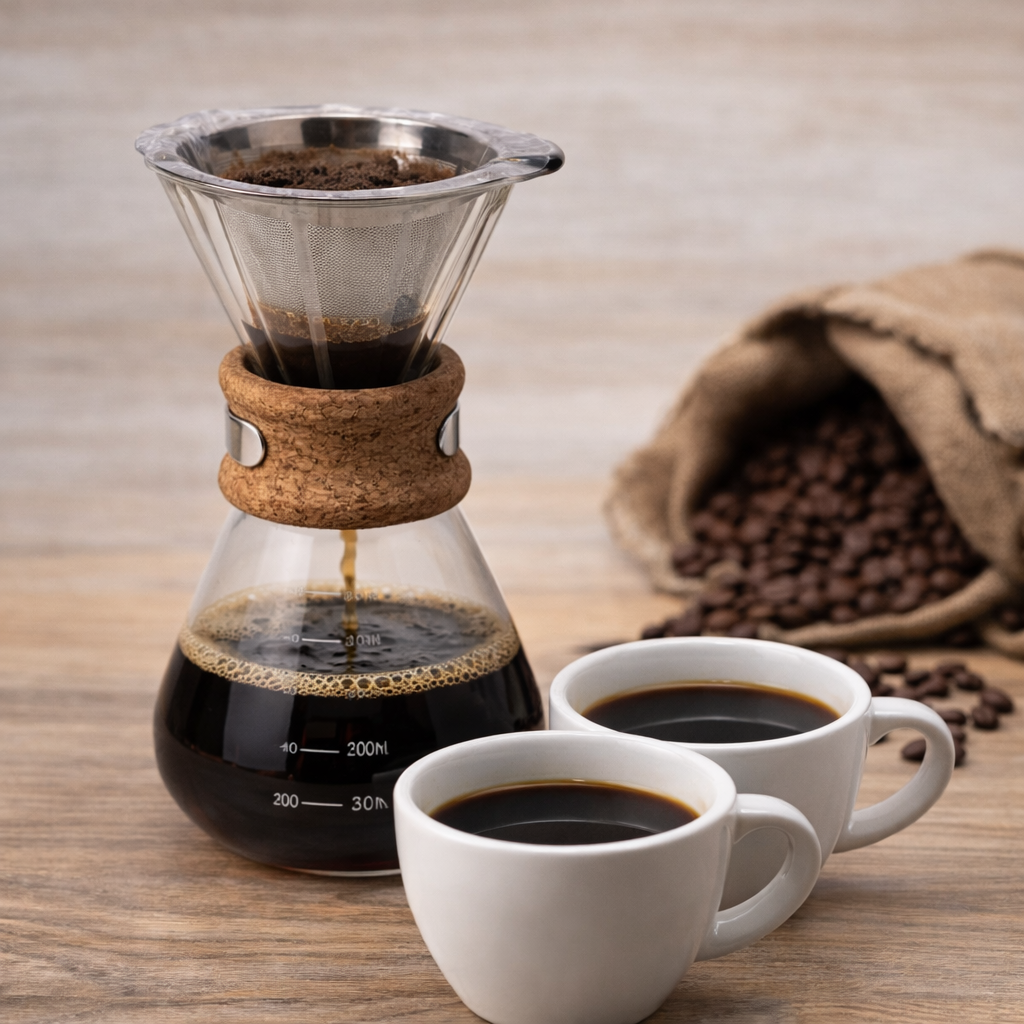 TMH Pour Over Coffee Maker with Reusable Stainless Steel Filter – 400 ml