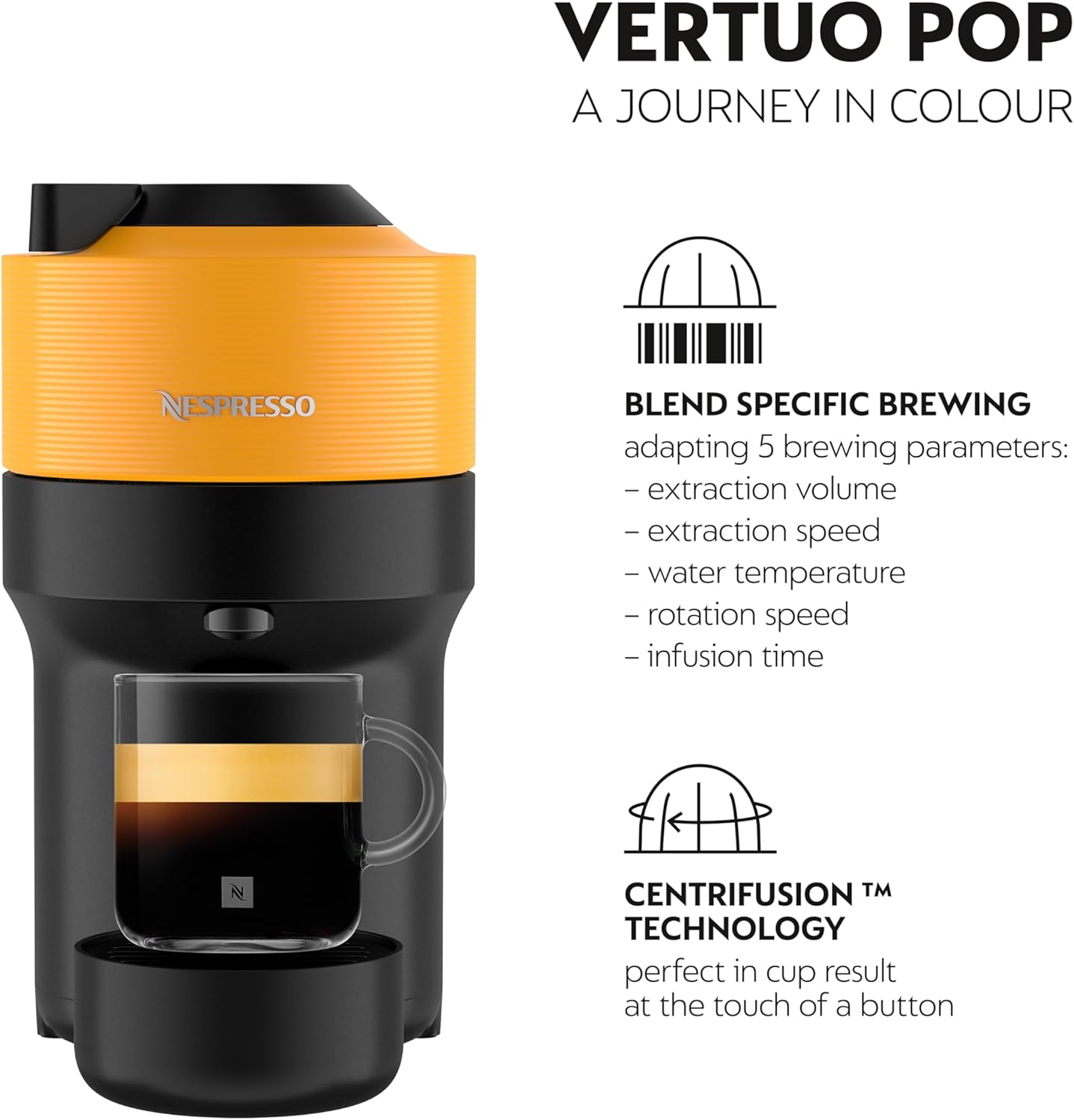 Nespresso VERTUO POP Coffee Machine - Yellow