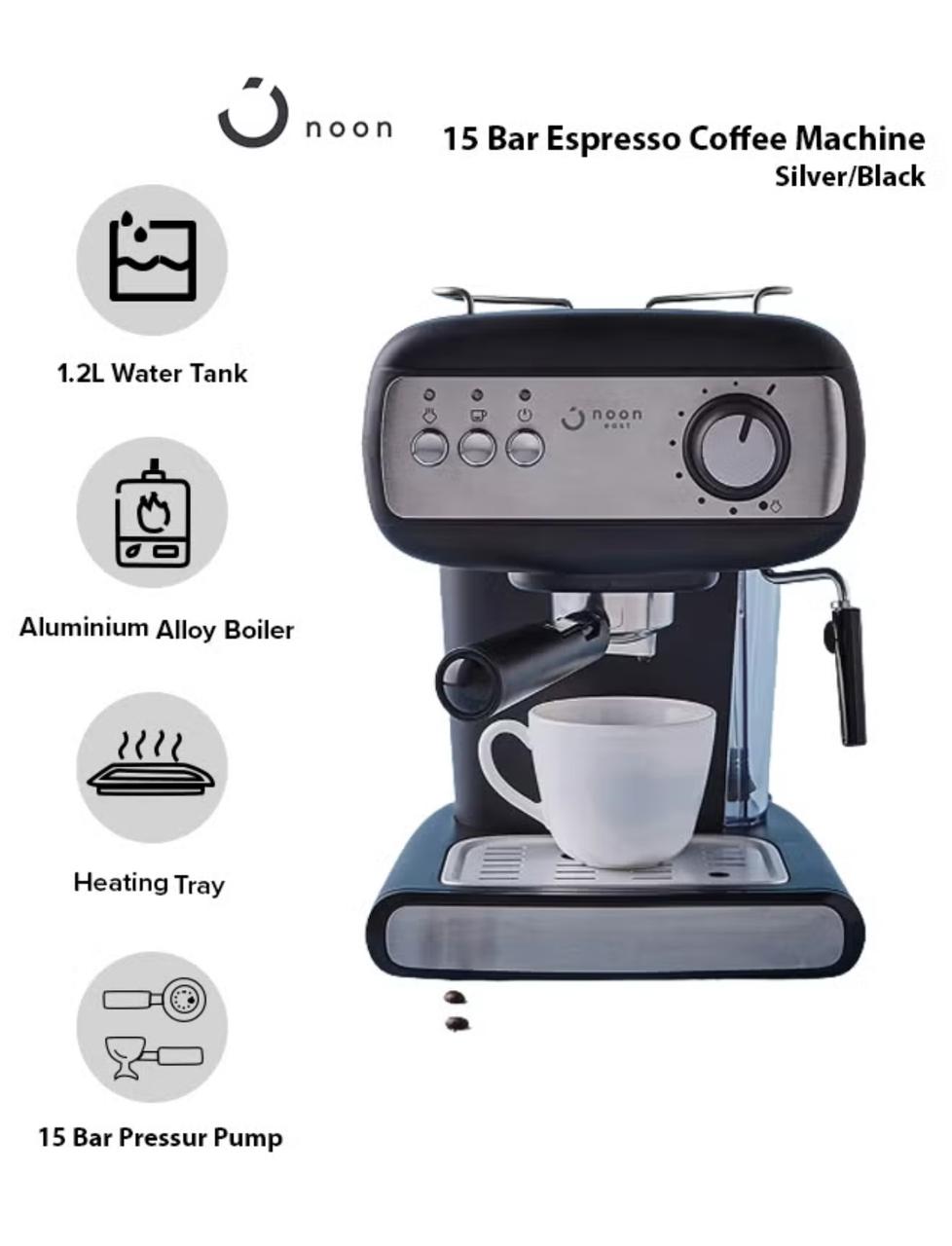 Noon Manual Espresso Coffee Machine - Black