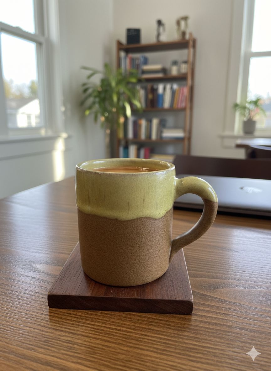 Handmade Pottery Mug – 250ml Artisan Ceramic Cup - Sage Olive