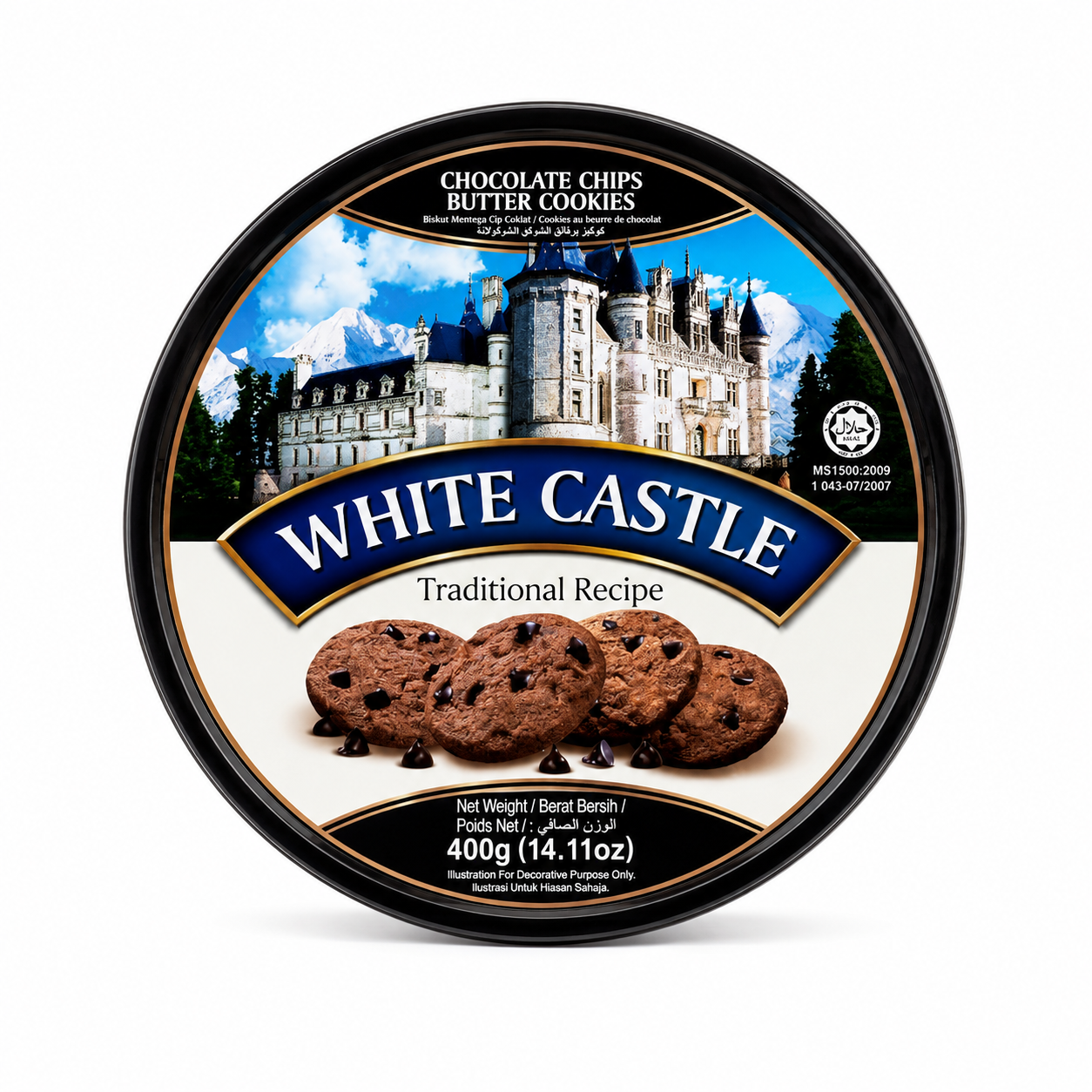 White Castle Chocolate Chips Cookies Tin- 400 gm