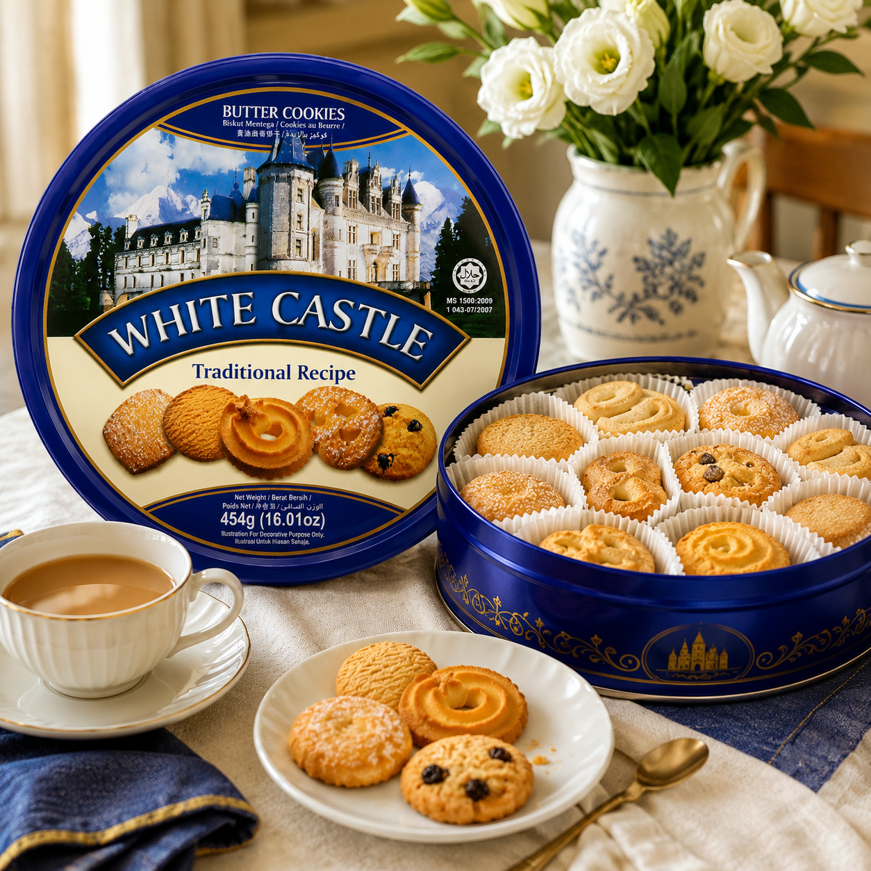 White Castle Classic  Butter Cookies Tin - 454 gm