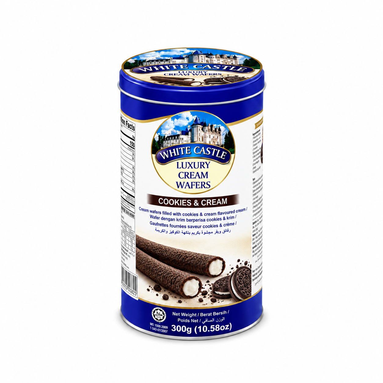 White Castle Luxury Wafer Rolls - Cookies & Cream - 300 gm