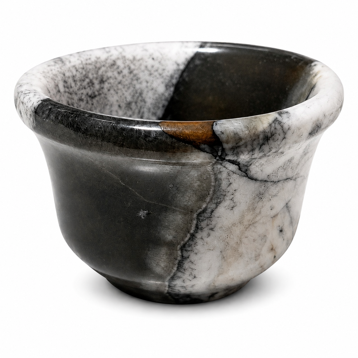 Egyptian Natural Marble Espresso Cup – 80 ml - Black & White