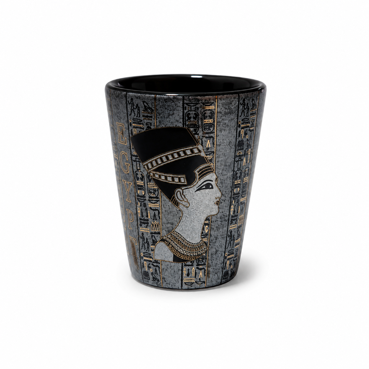 Egyptian Heritage Porcelain Espresso Cup – 60 ml - Silver | Egyptian Kings & Queens