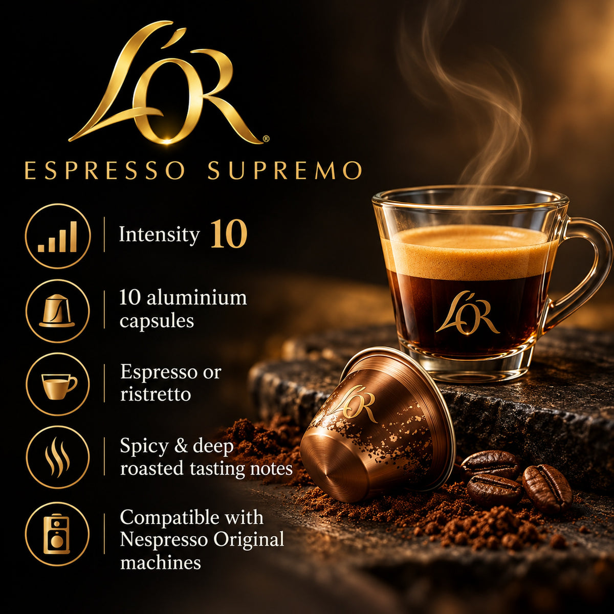 L'OR Aluminium Capsules Espresso Supremo - 10 Capsules