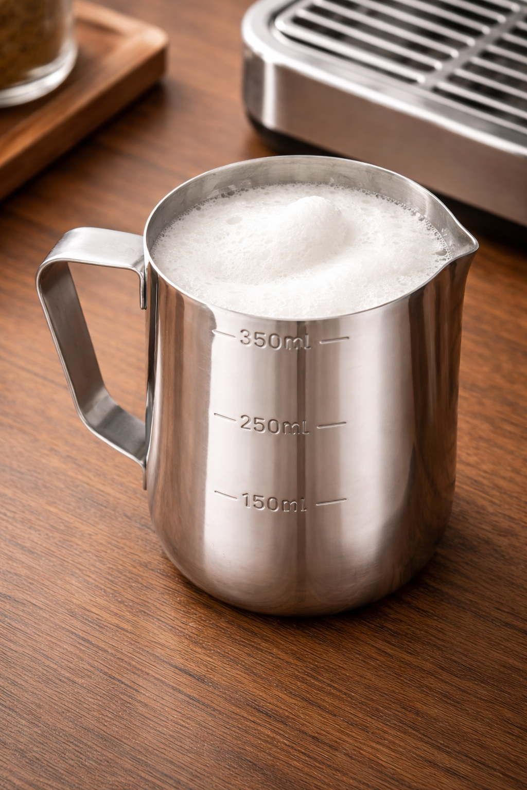 TMH Stainless Steel Graded Milk Pitcher -350 ml - Default Title - Image 2 | Handmade in Egypt