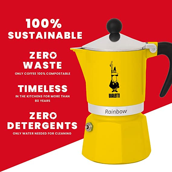 Bialetti Yellow Moka Pot -2 Cups